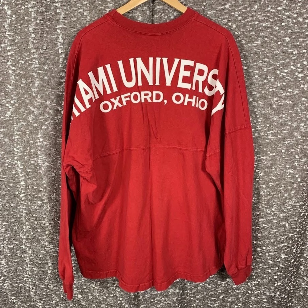 Miami University Oxford Ohio Red Long Sleeve Shirt Spirit Jersey Size XL